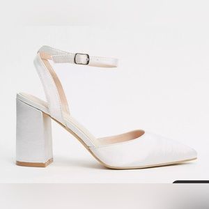 ASOS Be Mine Neima Bridal white block heels (UK 6/EU 39/US 8)